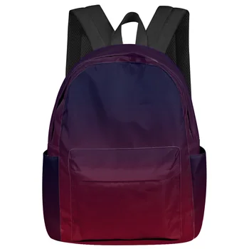 Фиолетовые винно-красные градиентные Женские и мужские рюкзаки, Водонепроницаемый школьный рюкзак для студентов, для мальчиков и девочек, для ноутбука, для книг, Mochilas