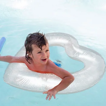 Кольцо для плавания в форме сердца, ПВХ, Игрушка для летнего бассейна, Плавающие принадлежности для воды, Пляжные детские игрушки в форме сердца