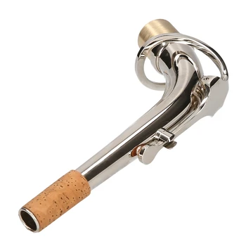 Новый Альт-саксофон с изгибом шеи, латунный материал, Аксессуары для духовых инструментов, Саксофон, 2,5 см, серебро