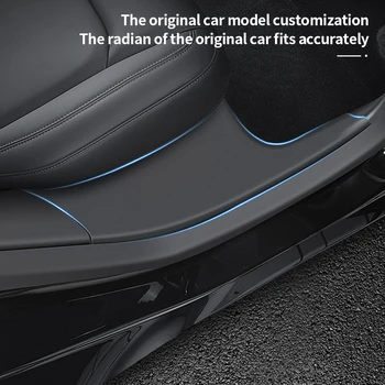 ABS Защита порога задней двери, накладка на накладку для Tesla Модель Y 2021 + Наклейка на порог автомобиля, наклейка на педаль, Защитная полоса