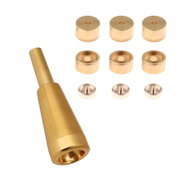 1 Комплект клапанов для трубы, кнопок для пальцев, деталей для трубы -Золотой и 1X 3C мундштук для трубы, золотая металлическая труба Meg для Yamah
