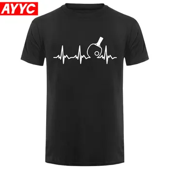 Модная футболка для настольного тенниса Heartbeat, мужская футболка для пинг-понга из 100% хлопка, Дизайнерская повседневная базовая футболка с коротким рукавом, подарок