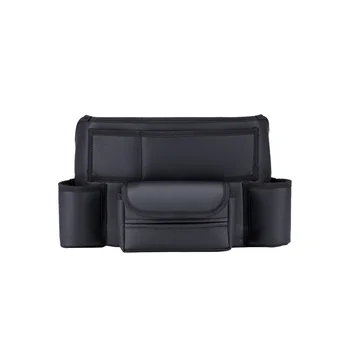Карман для хранения в автомобиле Между сиденьями с подстаканником Автомобильный держатель для салфеток Многоцелевой автомобильный карман-органайзер для сумок, черный