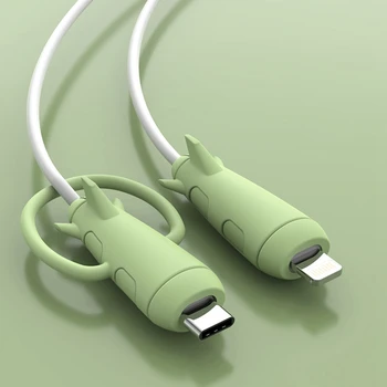 Силиконовая защитная втулка для намотки кабеля USB-кабель для зарядки данных, Защитная крышка для кабеля наушников Micro USB iPhone Type-C
