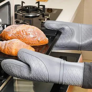 Силиконовые перчатки для духовки, защищающие от ожогов и нескользящие Перчатки для выпечки, приготовления пищи, перчатки, устойчивые к высоким температурам, Кухонные инструменты