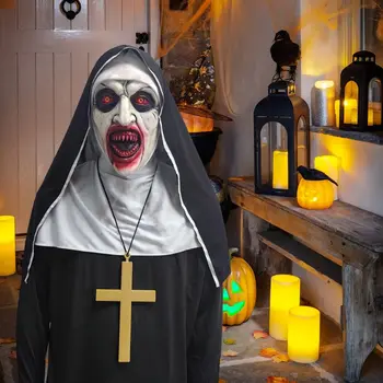 2023 Монахиня Страшная маска Horror Ghostface Монахиня Косплей Маска Вечеринка Латексный головной убор монахини Хэллоуин Вечеринка Костюм на всю голову Шалость Маска для лица