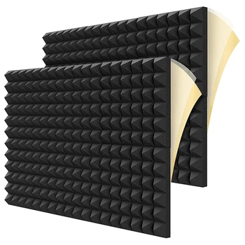 12 шт. звуконепроницаемых пенопластовых панелей, 2 дюйма x 12 дюймов x 12 дюймов, акустические панели в форме пирамиды для стен, студии, дома и офиса