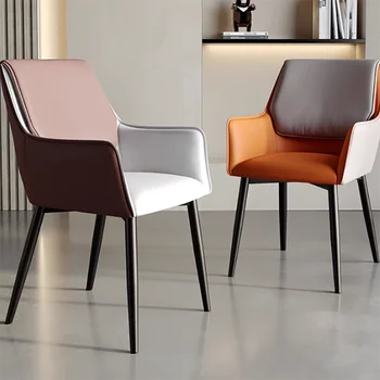 Одноместный стул в скандинавском стиле для гостиной, роскошные Кожаные стулья для гостиной, современные обеденные стулья, дизайнерский макияж, шезлонги для спальни, домашний декор