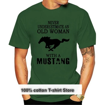 Crewneck Adult Man Mustang - Пожилая женщина в футболке mustang с надписью Geek, Забавная футболка для Взрослого Мужчины, Женская одежда