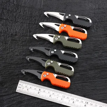 Новый многофункциональный Открытый Портативный нож EDC, многофункциональный инструмент для выживания с крючкообразными пилообразными элементами, мини-складной нож для открывания коробок