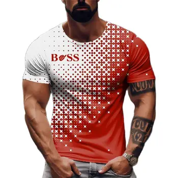 Camiseta de manga corta para hombre, Camiseta holgada sólida, camiseta 3D de marca superior, 2023