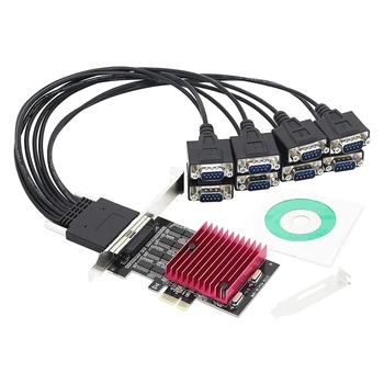 PCIE к 8-портовой плате расширения RS232, последовательной плате PCI-E X1 с 8 портами DB9, плате контроллера PCI-Express с 8 чипсетами