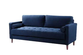Решения для стиля жизни Современный диван середины века, темно-синяя ткань