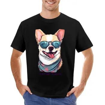 Забавная собака в солнцезащитных очках, футболка, винтажные футболки, топы, футболки для мужчин