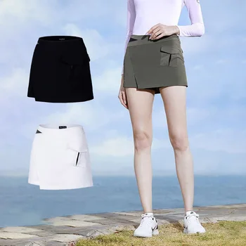Летние женские брюки для гольфа Swan Love Golf А-силуэта, защищающие от воздействия влаги, юбка-карандаш с высокой талией, узкие спортивные шорты с внутренними шортами