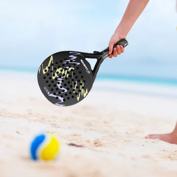 Ракетка для пляжного тенниса, ракетка для пляжного тенниса из углеродного волокна, Противоскользящая ручка, точный контроль мяча, стабильность для женщин, мужчин