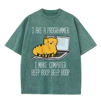 Я программист, я создаю компьютер, Бип-Буп, Бип-Буп, футболка, мужская летняя модная футболка элитного бренда, винтажные хлопчатобумажные футболки