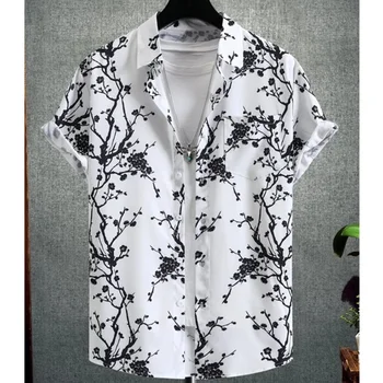 2023 Цветочная Модная Мужская Рубашка с 3D Принтом, Гавайские Рубашки, Мужская Повседневная Европейская Рубашка, Мужские Летние Простые Рубашки С Короткими Рукавами, Топ, Футболка