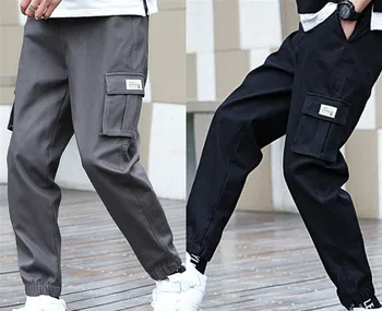 Мужские брюки-карго для бега трусцой весом 40-100 кг, повседневные мужские брюки в стиле хип-хоп с карманами, спортивные штаны, Уличная одежда, брюки Оверсайз