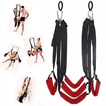 Дверные секс-качели с сиденьем - Сексуальные рабские бондажные любовные стропы для взрослых пар с регулируемыми ремнями, вмещают до 300 фунтов