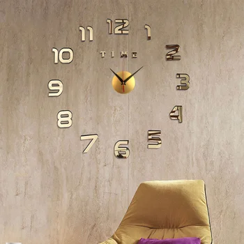 Креативная 3D наклейка DIY Светящиеся настенные часы Без звука Цифровые часы Съемная Художественная наклейка Домашний декор Гостиная Кварцевая игла
