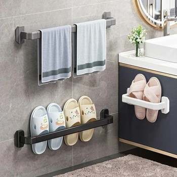 Подставка для тапочек для ванной комнаты, настенная подставка для тапочек, дренажная стойка Без отверстий, цельная подставка для обуви, подставка для хранения тапочек