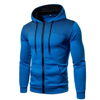 2023 Мужской спортивный модный свитер с капюшоном на молнии в горошек