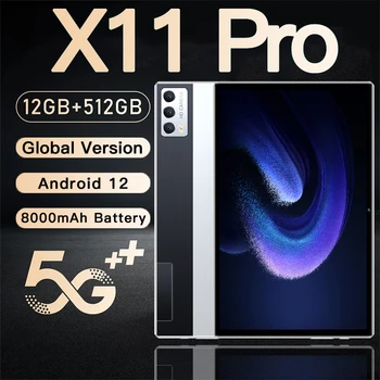 Глобальная версия X11 Pro Tablet 10,1 дюймов MTK 6797 12 ГБ + 512 ГБ Настольный ПК 120 Гц 2.5 K ЖК-дисплей 5G планшет Android