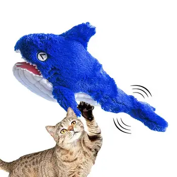 Интерактивная игрушка-кошка-рыбка, реалистичная танцующая Плюшевая игрушка-Карп С кошачьей мятой, реалистичная Плюшевая Электрическая Виляющая Рыба, игрушка-кошка, игрушка для укуса кошки