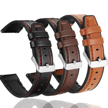 Для Realme Watch T1 Ремешок 20 мм 22 мм Силиконовый + кожаный ремешок-браслет для Realme Watch S / 2 / 3/ Ремешок для часов S Pro Correa