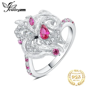 JewelryPalace, Новое кольцо с рубином из серебра 925 пробы, огранка Груша Маркиза, женское роскошное ювелирное изделие