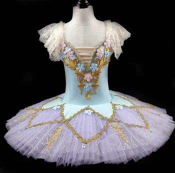Новое Взрослое Профессиональное Балетное платье-пачка, платье для представления в Витрине, Юбка-пэн для Спящей Красавицы, Детский Танцевальный костюм