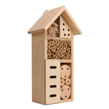 Деревянный домик для насекомых, пчел и бабочек, Деревянная комната, укрытие для отеля, украшение сада, коробка для гнезд, коробка для наружного садового двора