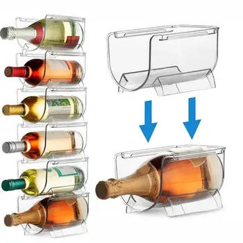 Стеллаж для хранения Компактный Прозрачный Винный стеллаж для хранения вина Акриловый Органайзер для вина