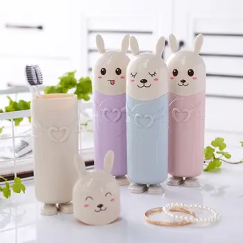 Nordic Cute Rabbit Портативный контейнер для зубной щетки, Органайзер для путешествий, Набор зубных щеток, защитный ящик для хранения аксессуаров для ванной комнаты