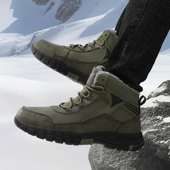 Новые мужские зимние походные ботинки для улицы, большие размеры 47, зимние ботинки, мужские тренировочные рабочие ботинки, водонепроницаемые, устойчивые к скольжению, сохраняющие тепло, модные
