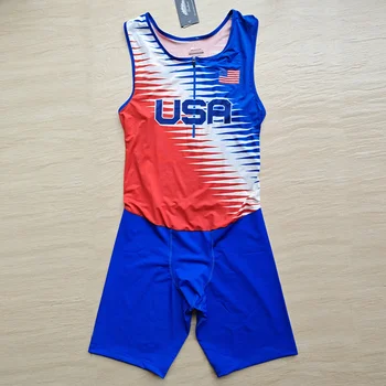 2023 Токио, США, колготки без рукавов, мужская легкая атлетика, цельный костюм для быстрого бега, купальник 4 * 100, настраиваемый спортивный костюм