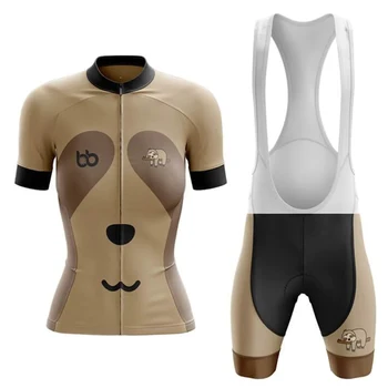 Женщины 2023 Ленивец Велоспорт Джерси Комплект Нагрудник Шорты Костюм Велосипедная одежда MTB Комплекты для горных шоссейных велосипедов Одежда