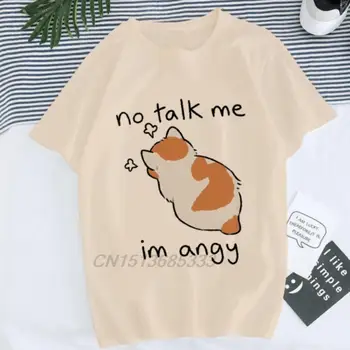 No Talk Me Im Angy, Мужские футболки с принтом Забавного кота, Крутая футболка с рисунком Авокадо Для скейтбординга, Футболки Into The Forest Mushroom