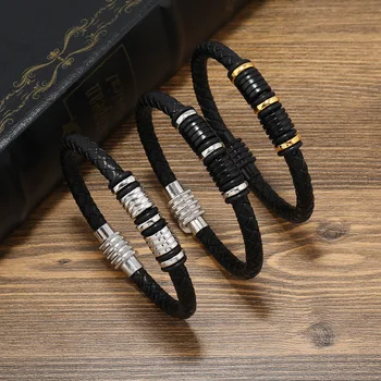 Новые минималистичные и модные кожаные Плетеные браслеты Ювелирные изделия Браслеты из натуральной кожи для мужчин Модные аксессуары для браслетов