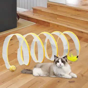 Складной крытый туннель для кошек, интерактивная весенняя игрушка для домашних животных, многофункциональная прочная