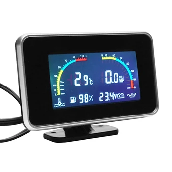 Автомобильный ЖК-дисплей 4 В 1, автомобильный цифровой датчик давления масла, вольтметр, измеритель температуры воды 4 В 1