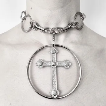Модное ожерелье с крестом в стиле панк для мужчин и женщин, крутые Креативные Аксессуары в стиле хип-хоп-рок, модные украшения в готическом стиле