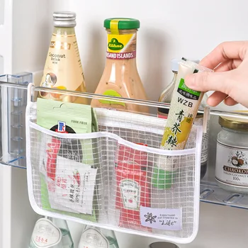 Подвесная сетчатая сумка для хранения в холодильнике, Классификация внутренней двери холодильника, сумка-органайзер для хранения продуктов на кухне