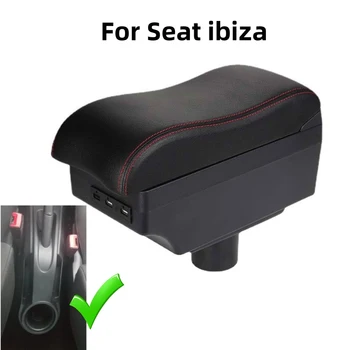 Для Seat Ibiza 6j, коробка для автомобильного подлокотника Ibiza 6L, содержимое центрального магазина, Стильное украшение с подстаканником, аксессуары USB