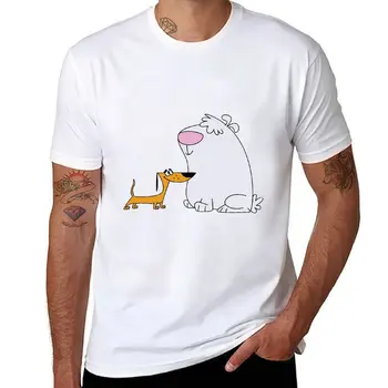 Новые футболки для мальчиков с 2 глупыми собаками, белые футболки с графическим рисунком, футболка оверсайз, короткая футболка, облегающие футболки для мужчин