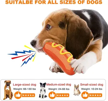 Прочные Жевательные игрушки для собак / Неразрушимые Пищащие игрушки Для собак, подходящие для интенсивного жевания / Жесткие Резиновые игрушки, Подходящие для маленьких, средних
