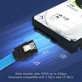 50 СМ SATA 3.0 III SATA3 7pin Кабель для передачи данных 6 Гбит/с Кабели SSD Для Жесткого диска HDD Шнур для Передачи Данных с Нейлоновыми Рукавами Премиум-версия (синий)
