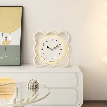 Стеклянные настенные часы в кремовом стиле с легким скандинавским дизайном, часы для гостиной, домашнего ресторана, украшения спальни, Настенные часы Horloge