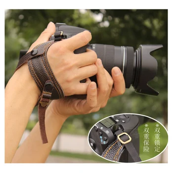Ремешок для фотоаппарата из натуральной кожи с микроволокном, ремешок для ручного ремня для зеркальной фотокамеры Canon Sony Nikon Pentax Leica Panasonic